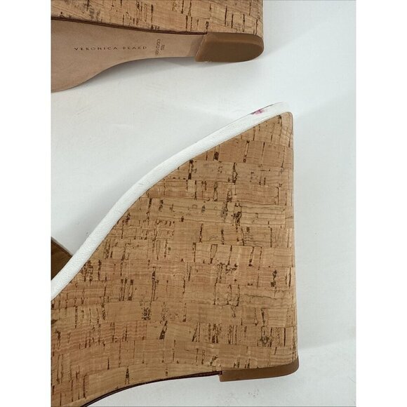 Veronica Beard Women's Size 10 White Dali Woven Wedge Sandals Shoes - Picture 10 of 13